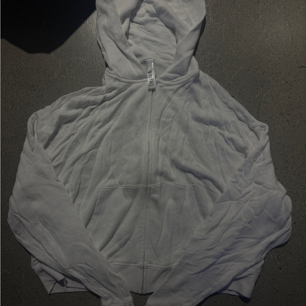 SKIMS WHITE Zip-Up Hoodie